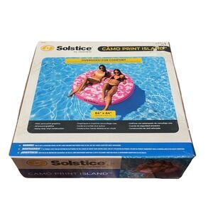 Solstice Camo Print Island 64" Pink Camouflage Pool Float 2-Person